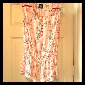 Adorable Bobeau Semi-Sheer Top